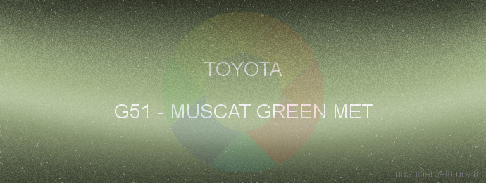 Peinture Toyota G51 Muscat Green Met