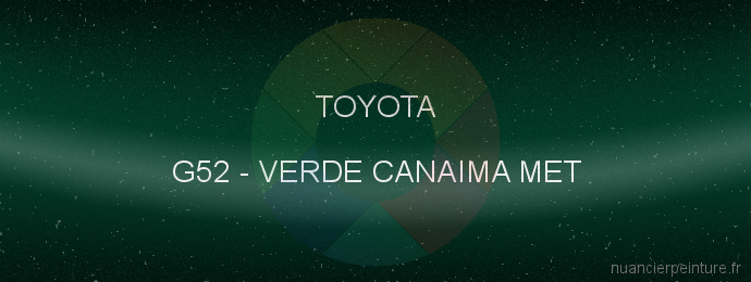 Peinture Toyota G52 Verde Canaima Met