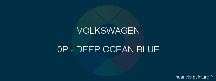 Peinture Volkswagen 0P Deep Ocean Blue