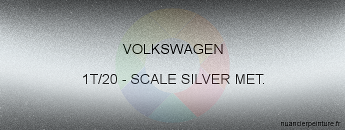 Peinture Volkswagen 1T/20 Scale Silver Met.