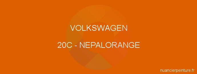 Peinture Volkswagen 20C Nepalorange