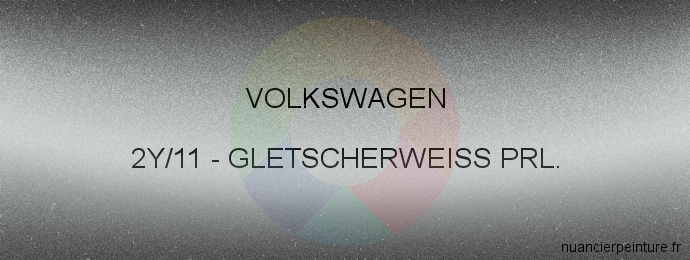 Peinture Volkswagen 2Y/11 Gletscherweiss Prl.