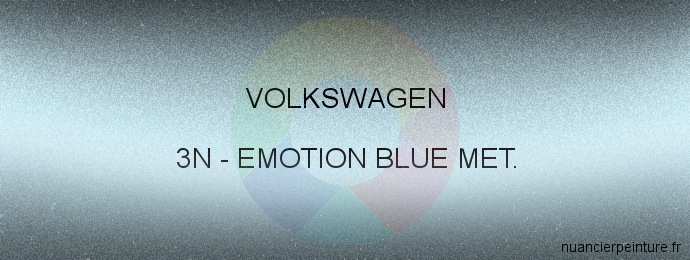 Peinture Volkswagen 3N Emotion Blue Met.