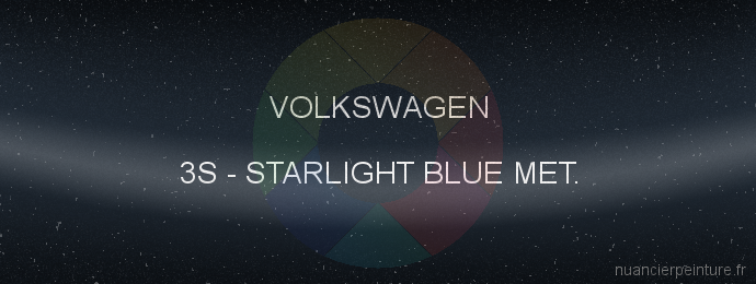 Peinture Volkswagen 3S Starlight Blue Met.