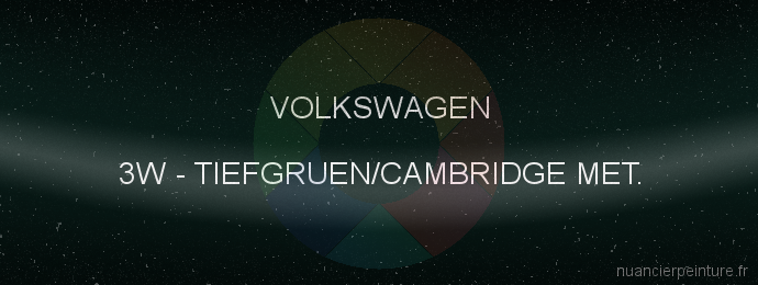 Peinture Volkswagen 3W Tiefgruen/cambridge Met.