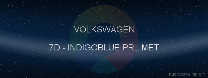 Peinture Volkswagen 7D Indigoblue Prl.met.