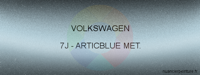 Peinture Volkswagen 7J Articblue Met.