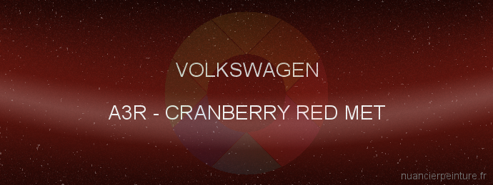 Peinture Volkswagen A3R Cranberry Red Met