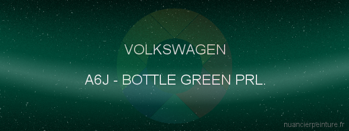 Peinture Volkswagen A6J Bottle Green Prl.