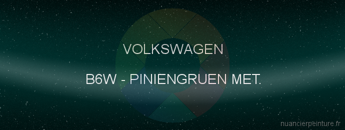 Peinture Volkswagen B6W Piniengruen Met.