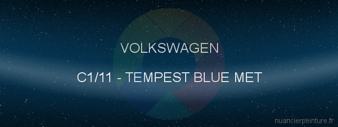 Peinture Volkswagen C1/11 Tempest Blue Met