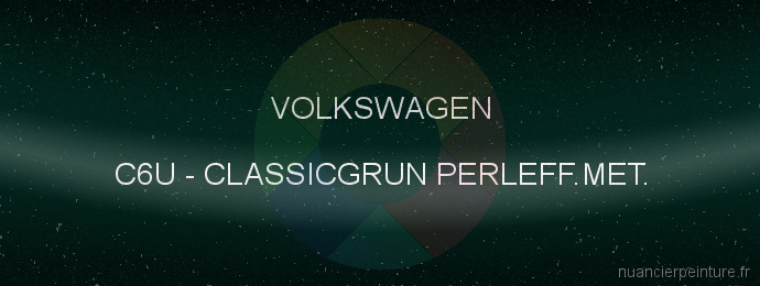 Peinture Volkswagen C6U Classicgrun Perleff.met.