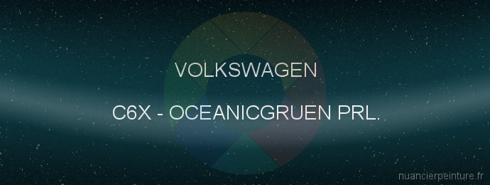 Peinture Volkswagen C6X Oceanicgruen Prl.