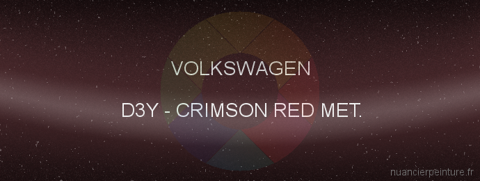 Peinture Volkswagen D3Y Crimson Red Met.