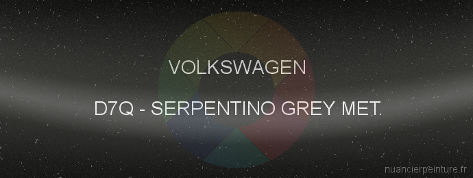 Peinture Volkswagen D7Q Serpentino Grey Met.