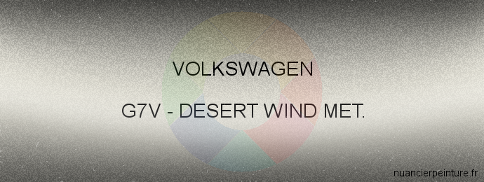Peinture Volkswagen G7V Desert Wind Met.