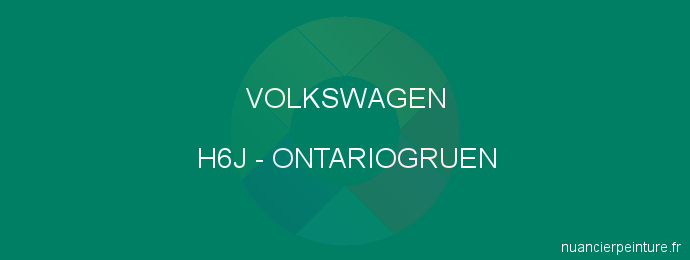 Peinture Volkswagen H6J Ontariogruen