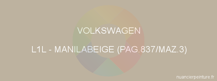 Peinture Volkswagen L1L Manilabeige (pag.837/maz.3)