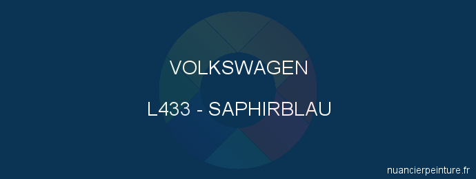 Peinture Volkswagen L433 Saphirblau