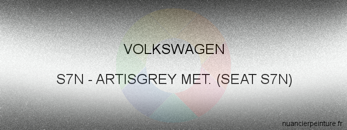 Peinture Volkswagen S7N Artisgrey Met. (seat S7n)