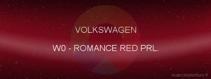 Peinture Volkswagen W0 Romance Red Prl.