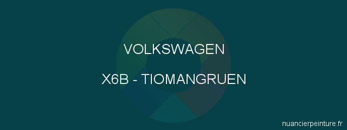 Peinture Volkswagen X6B Tiomangruen