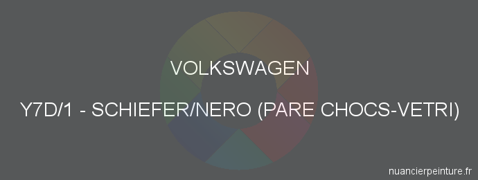 Peinture Volkswagen Y7D/1 Schiefer/nero (pare Chocs-vetri)