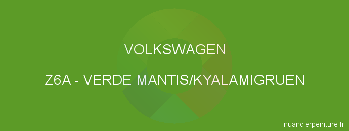 Peinture Volkswagen Z6A Verde Mantis/kyalamigruen
