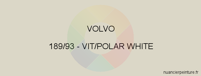 Peinture Volvo 189/93 Vit/polar White