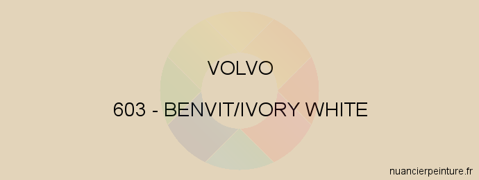 Peinture Volvo 603 Benvit/ivory White