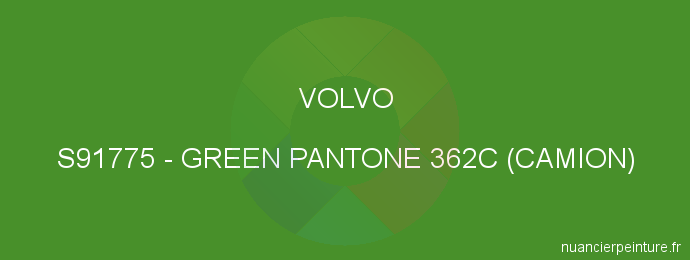 Peinture Volvo S91775 Green Pantone 362c (camion)