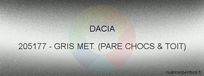 Peinture Dacia 205177 Gris Met. (pare Chocs & Toit)