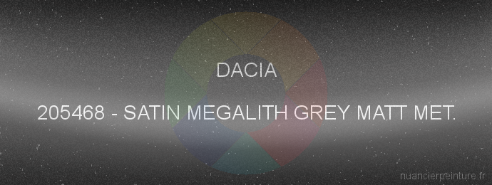Peinture Dacia 205468 Satin Megalith Grey Matt Met.