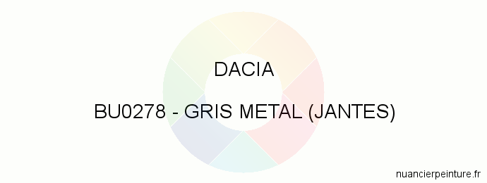 Peinture Dacia BU0278 Gris Metal (jantes)