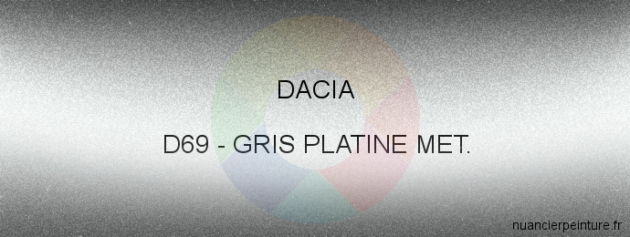 Peinture Dacia D69 Gris Platine Met.