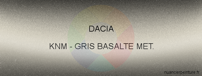 Peinture Dacia KNM Gris Basalte Met.