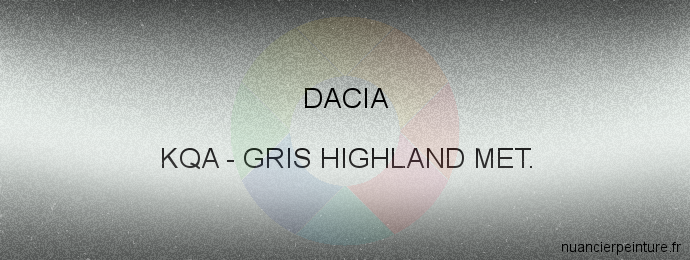 Peinture Dacia KQA Gris Highland Met.